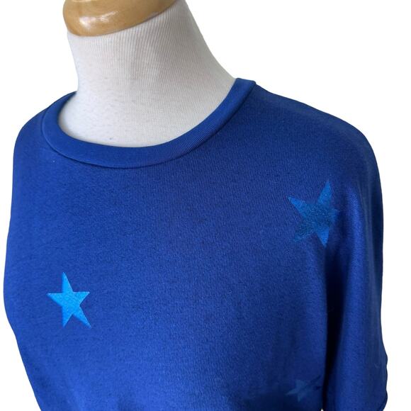 Michael Lauren Star Foil Travis Crop Pullover Color: Deep Blue Size SMALL - Picture 13 of 14